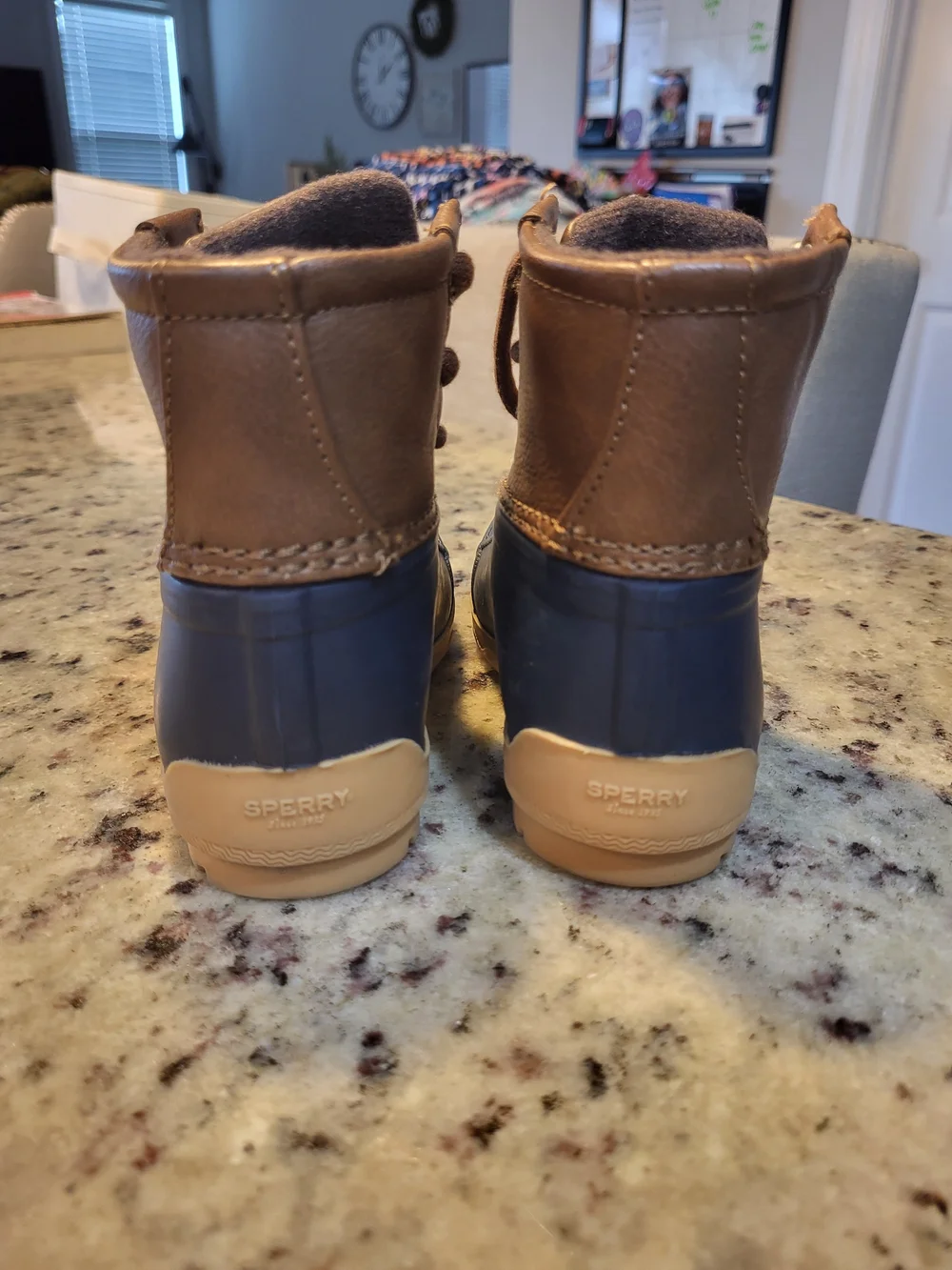 Sperry Kids Brown and Navy Duck Boots